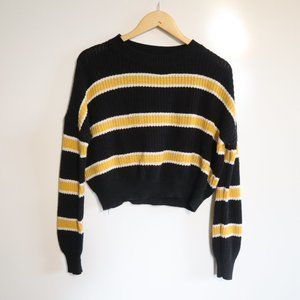 Ambiance Apparel Stripe Knit Midi Long Sleeve Sweater